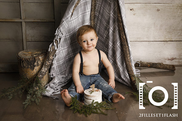 Smash the cake bebe 1an photographie Lanaudière bucheron