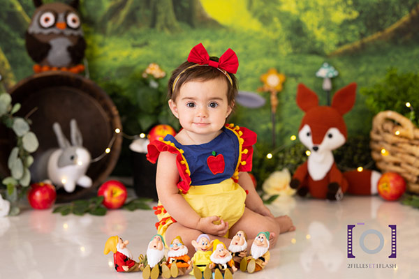 Bébé Smash the cake Blanche neige au studio