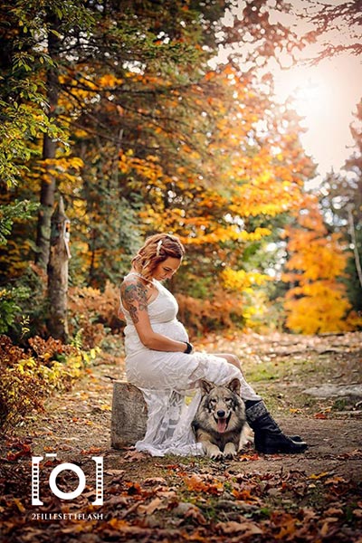 photographe-loup-femme-enceinte-maternite-automne-nature