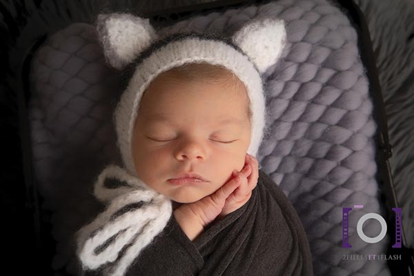 Studio photographe nourrisson bébé lapin
