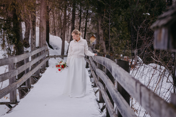Mariage hiver, le baluchon, photographe de mariage hivernal