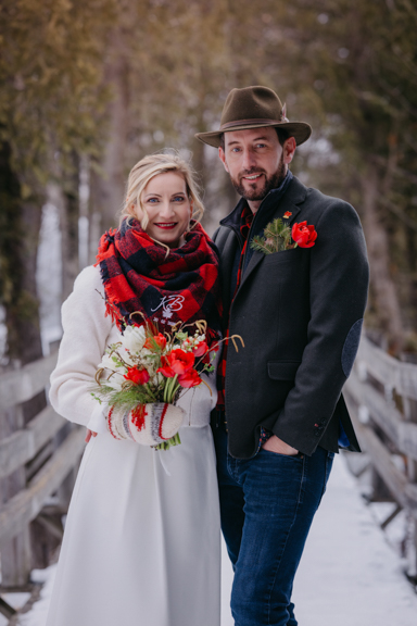 Mariage hiver, le baluchon, photographe de mariage hivernal