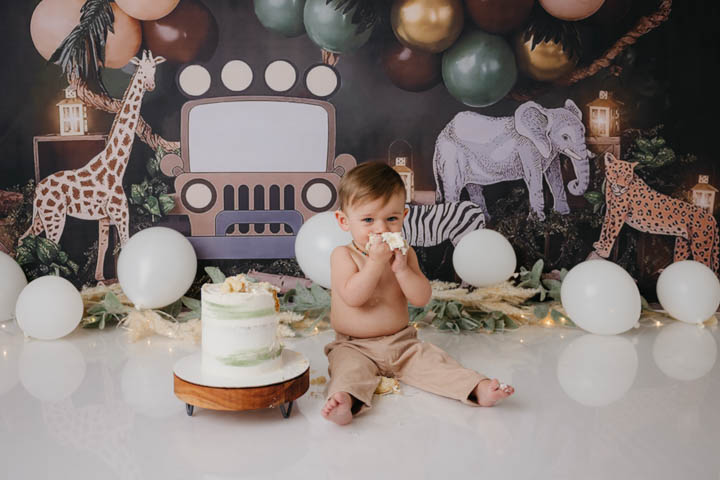 smash the cake un an, 1 an enfant, gâteau en studio. Studio Lanaudière, photographe